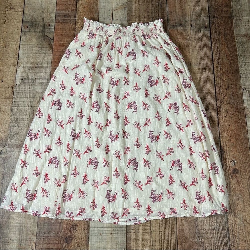 Kittenish x Flag of Anthem Floral Smocked Cottagecore Skirt Small Midi